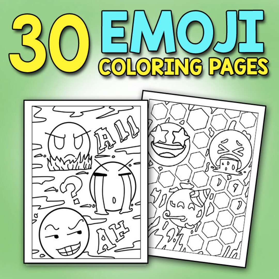 Emoji coloring book for kids funny faces with super cute