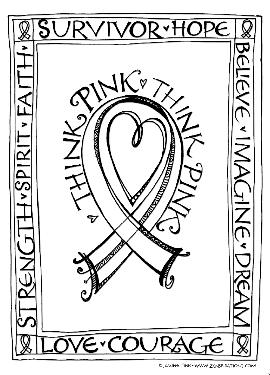 Think pink free downloadable coloring pages