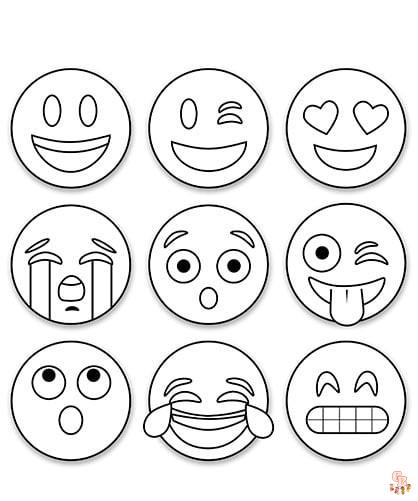 Get creative with free printable emoji coloring pages