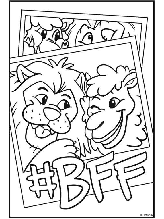 Squad goals bff coloring page