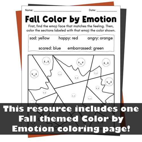 Halloween color by emoji by whimsy in school counseling tpt