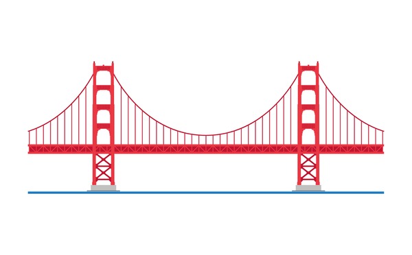 Hundred cartoon golden gate bridge royalty