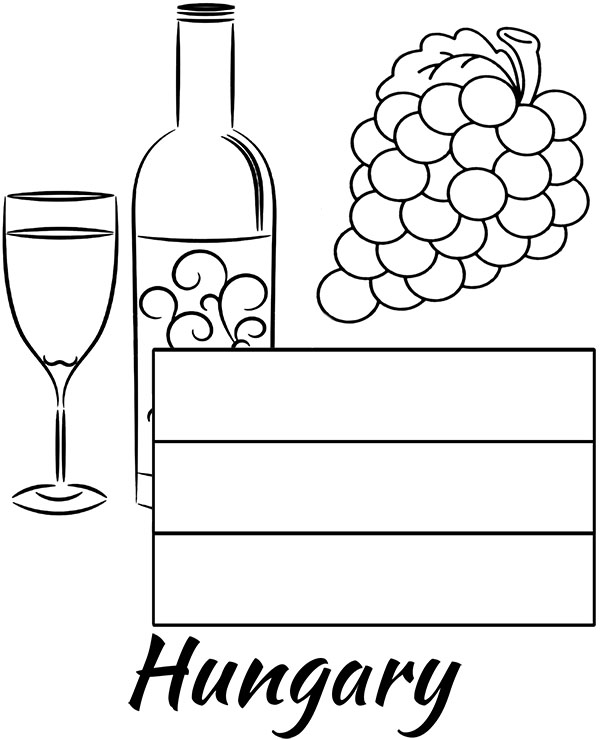 Country hungary flag coloring page