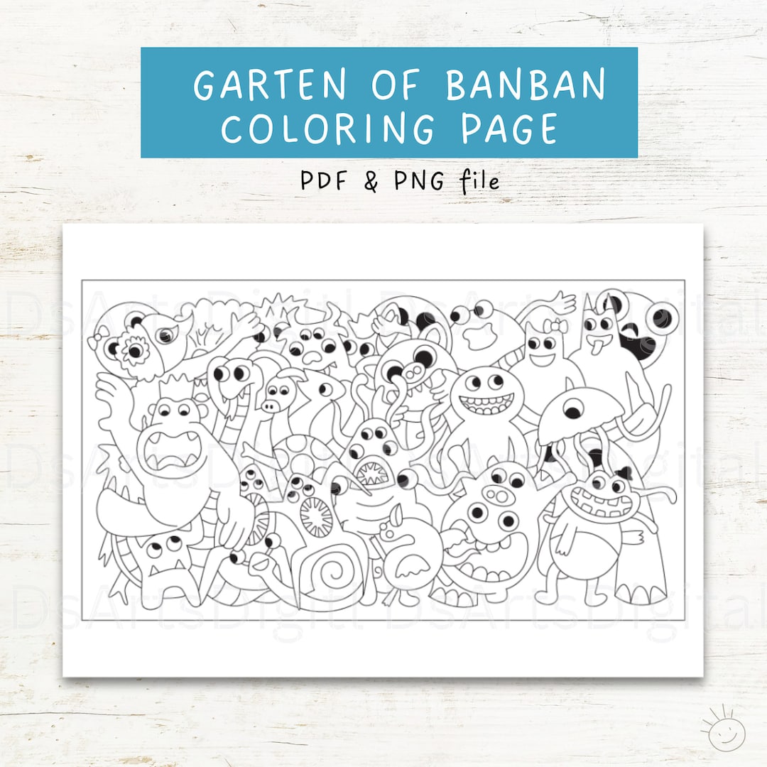 Buy garten of banban coloring page png and pdf a size for personal use only online in india