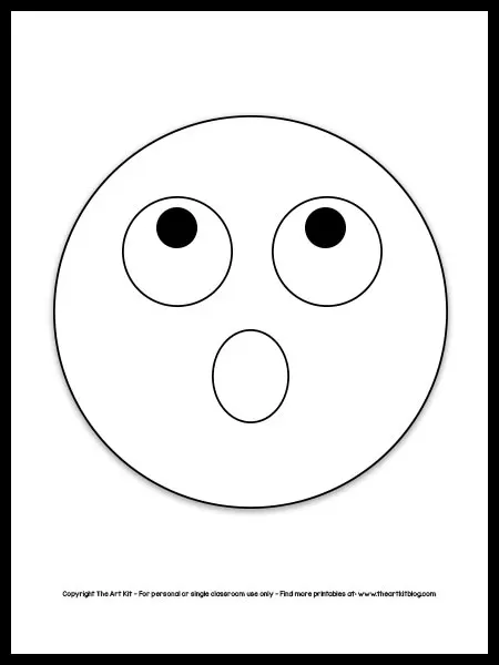 Emoji coloring page â shocked face free printable â the art kit