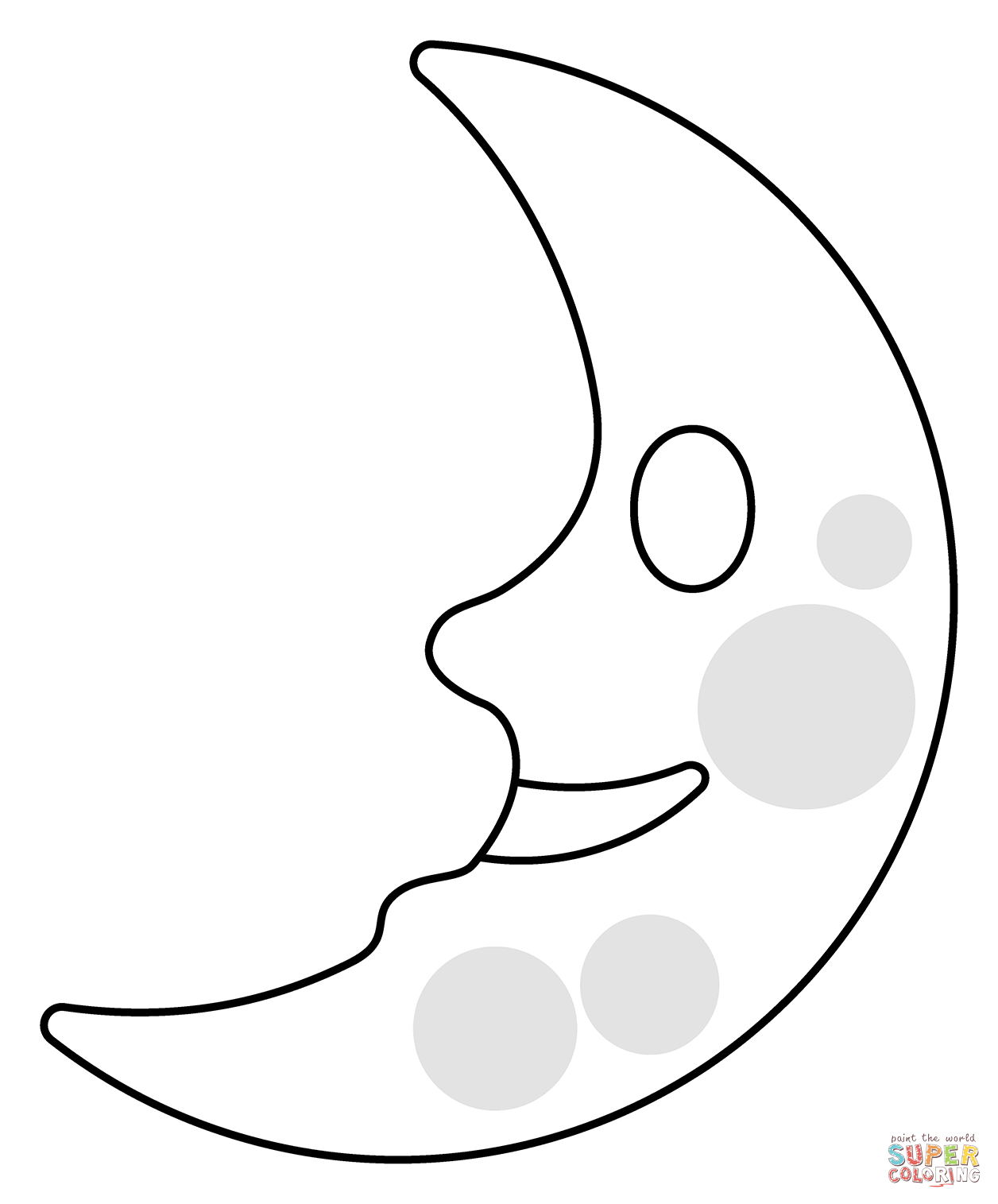 First quarter moon face emoji coloring page free printable coloring pages