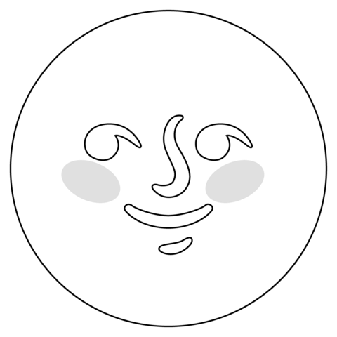 Full moon face emoji coloring page free printable coloring pages