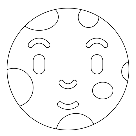 Full moon with face emoji coloring page free printable coloring pages