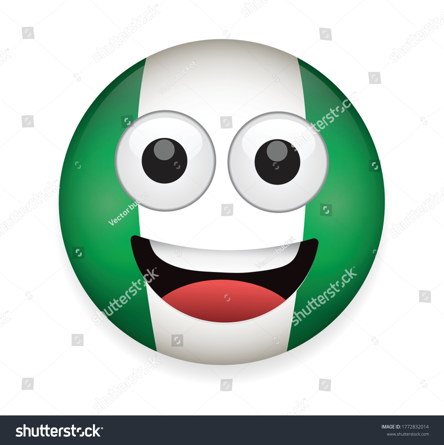 Nigeria flag face vector illustrationhigh quality stock vector royalty free