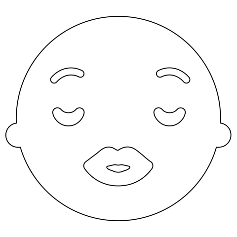Dibujo de beso con emoji de cara de ojos cerrados para colorear dibujos para colorear imprimir gratis