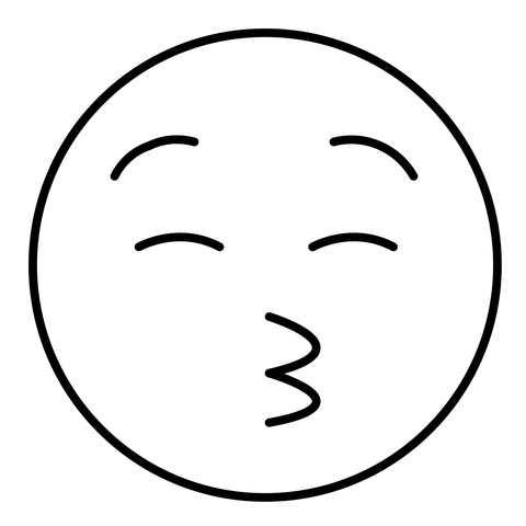 Kissing face with closed eyes emoji coloring page free printable coloring pages