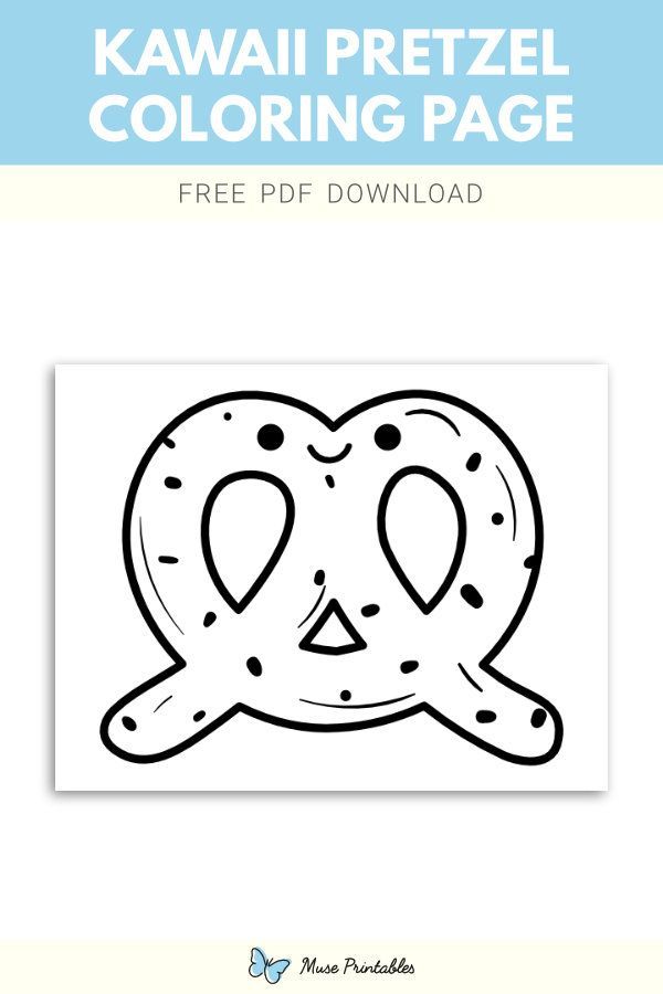 Free kawaii pretzel coloring page coloring pages printables colouring printables