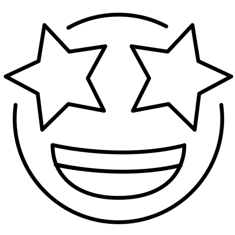Star struck emoji coloring page free printable coloring pages