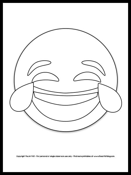 Emoji coloring page â lol laughing face free printable â the art kit