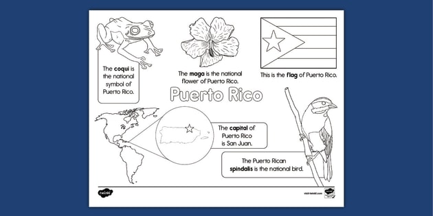 Puerto rico coloring page