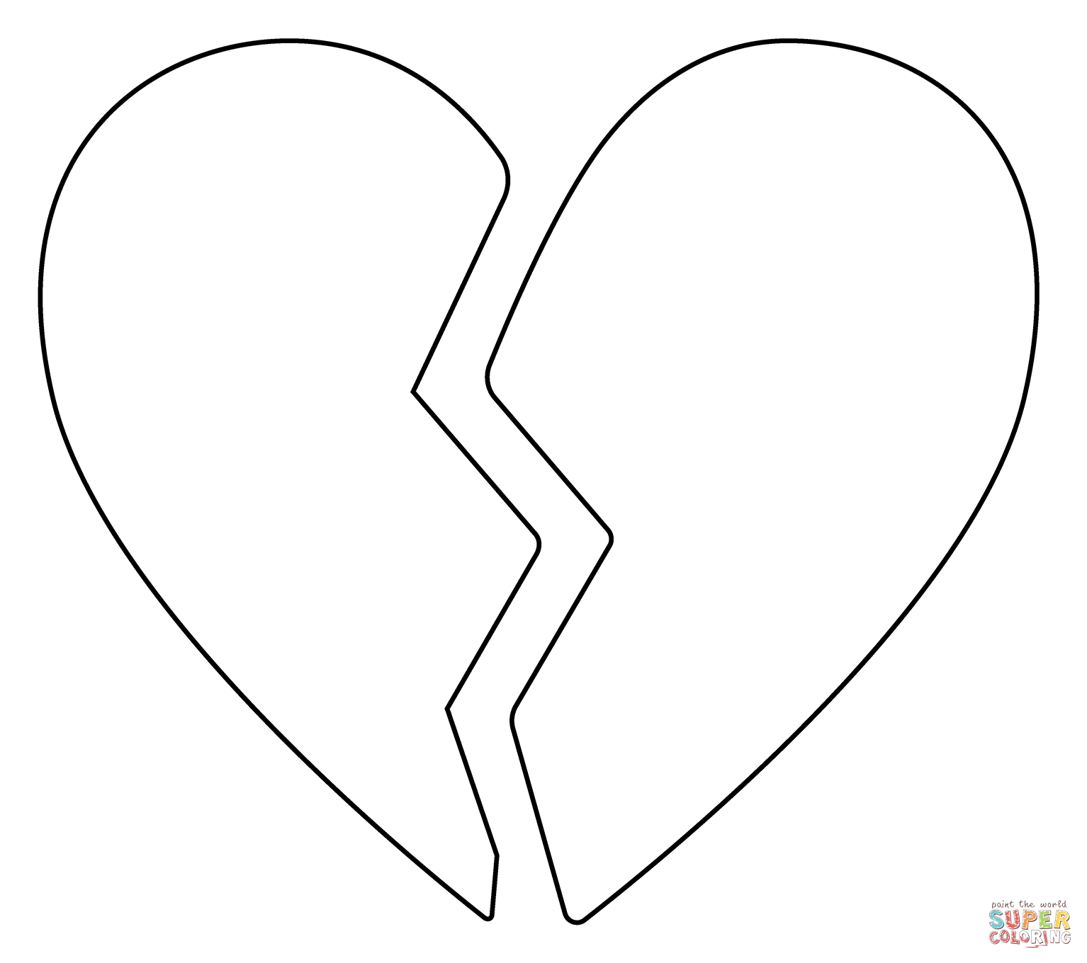 Broken heart emoji coloring page free printable coloring pages