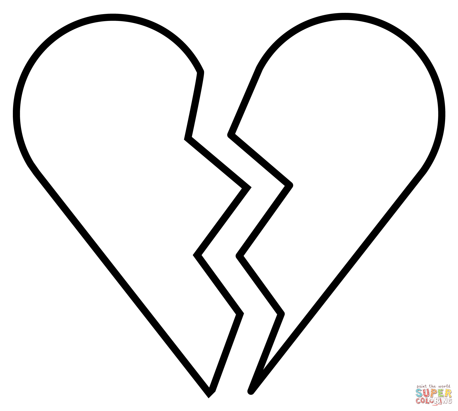 Broken heart emoji coloring page free printable coloring pages