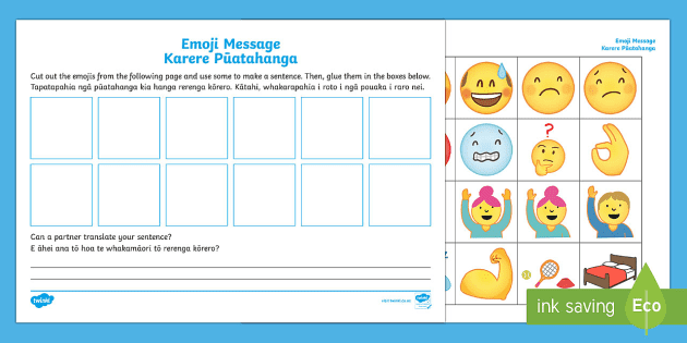 Ð emoji message worksheet worksheet te reo mäorienglish