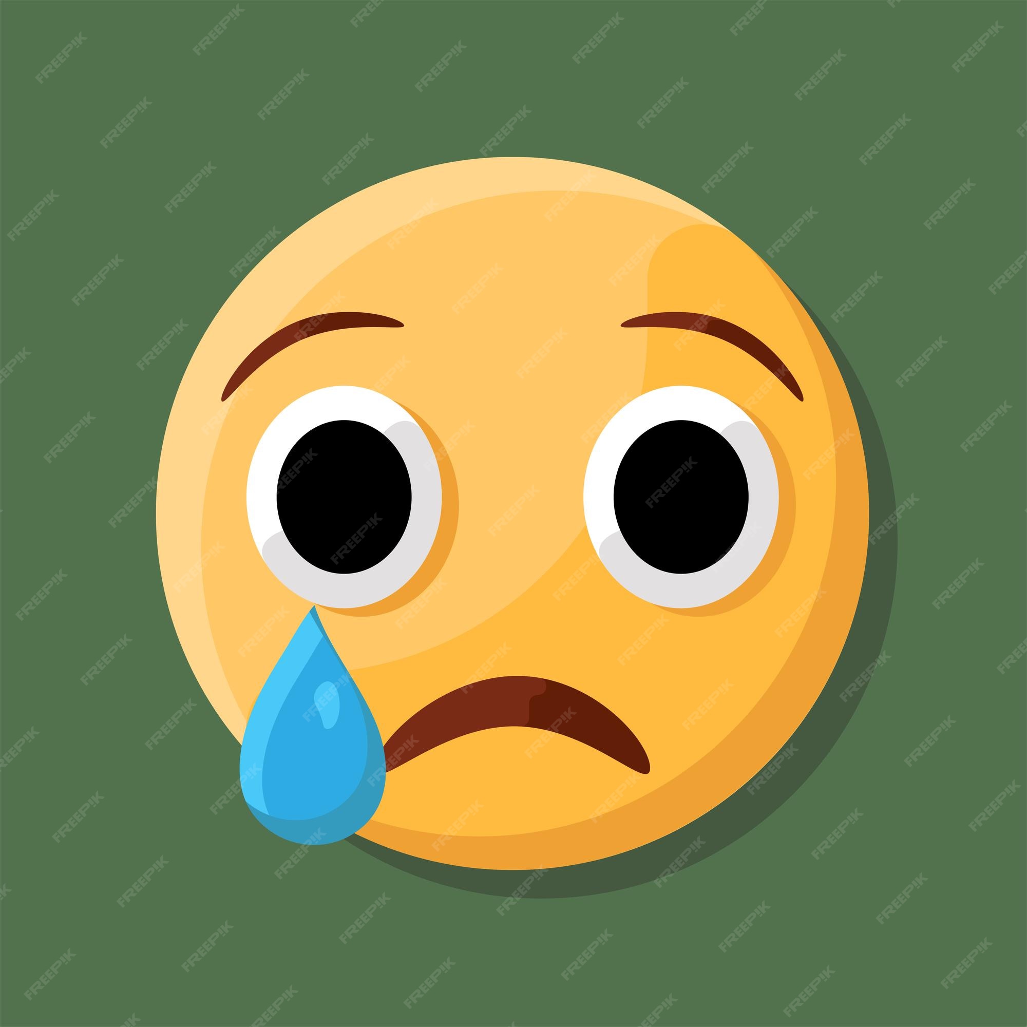 Premium vector crying face emojie cute emojis face vectors