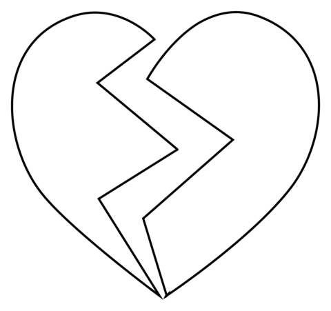 Broken heart emoji coloring page free printable coloring pages