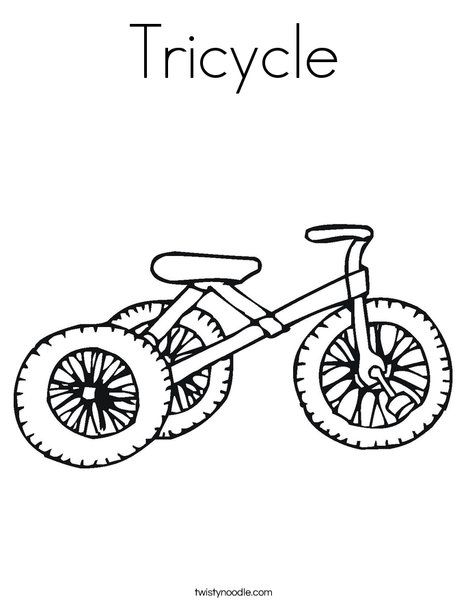 Tricycle coloring page coloring pages preschool coloring pages color