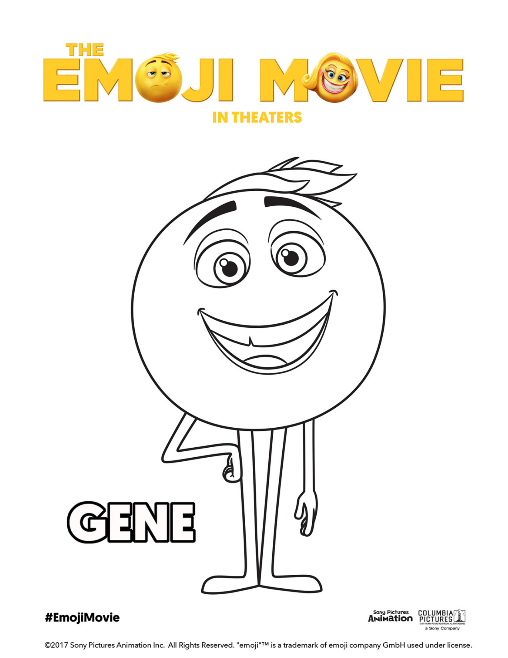 The emoji movie activity and coloring pages downloads