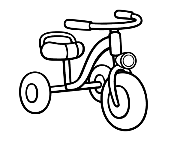 A childrens tricycle coloring page