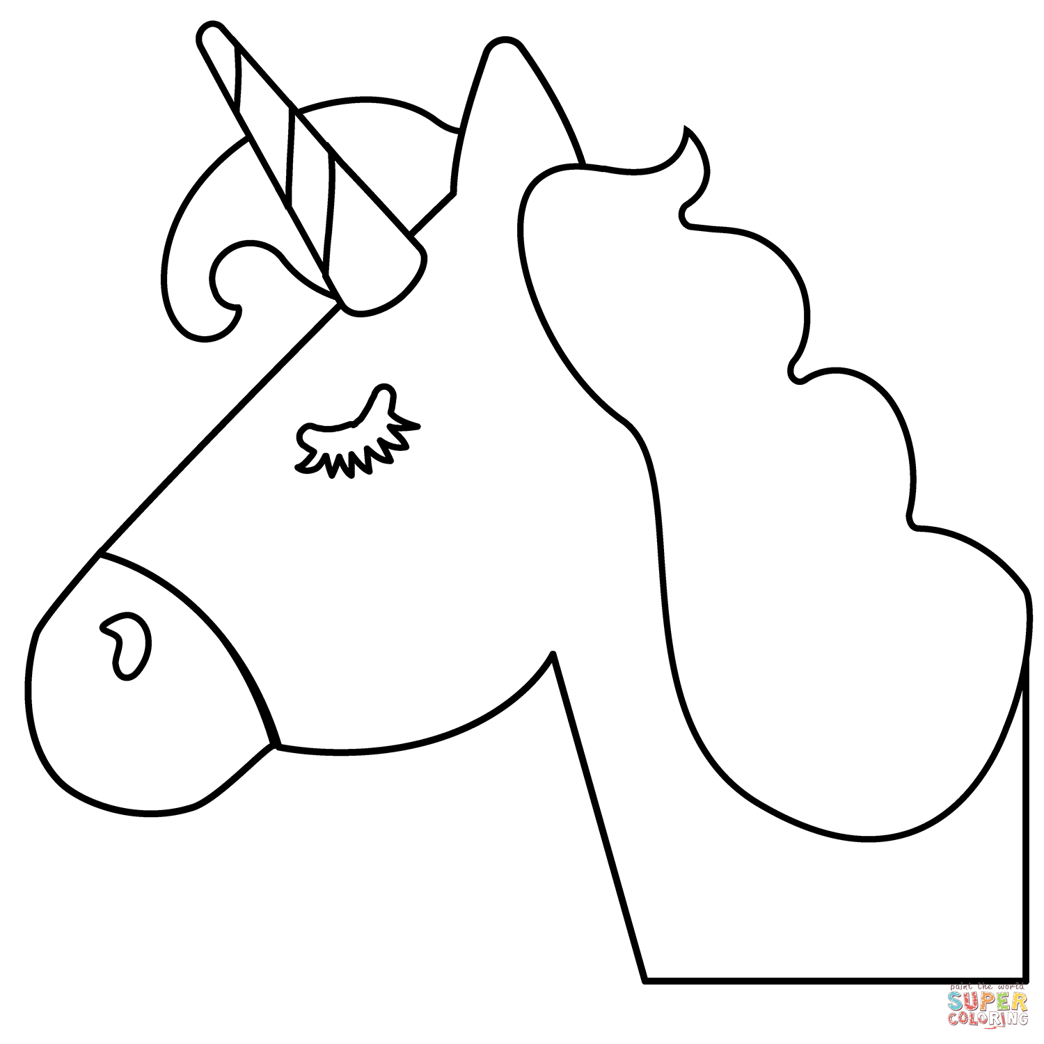 Unicorn emoji coloring page free printable coloring pages