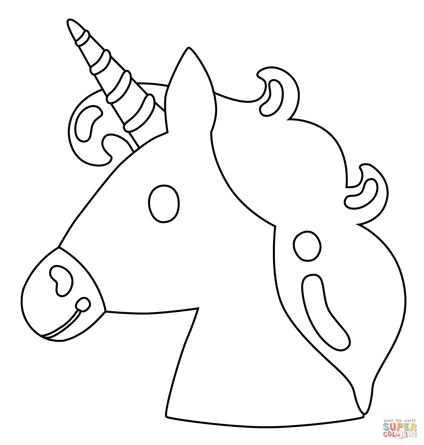 Unicorn emoji coloring page free printable coloring pages