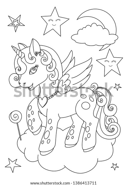 Hakuun animals outline child illustration unicorn vector liittyvã vektorikuva rojaltivapaa