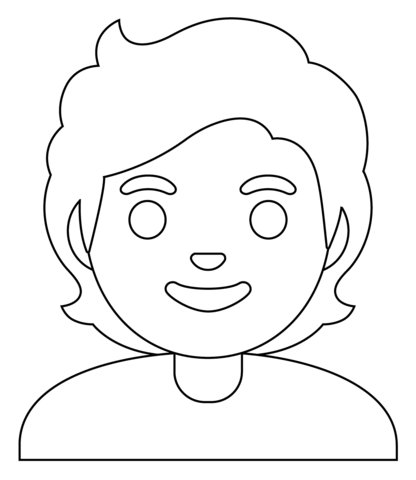 Person white hair emoji coloring page free printable coloring pages