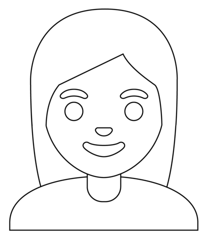 Woman white hair emoji coloring page free printable coloring pages