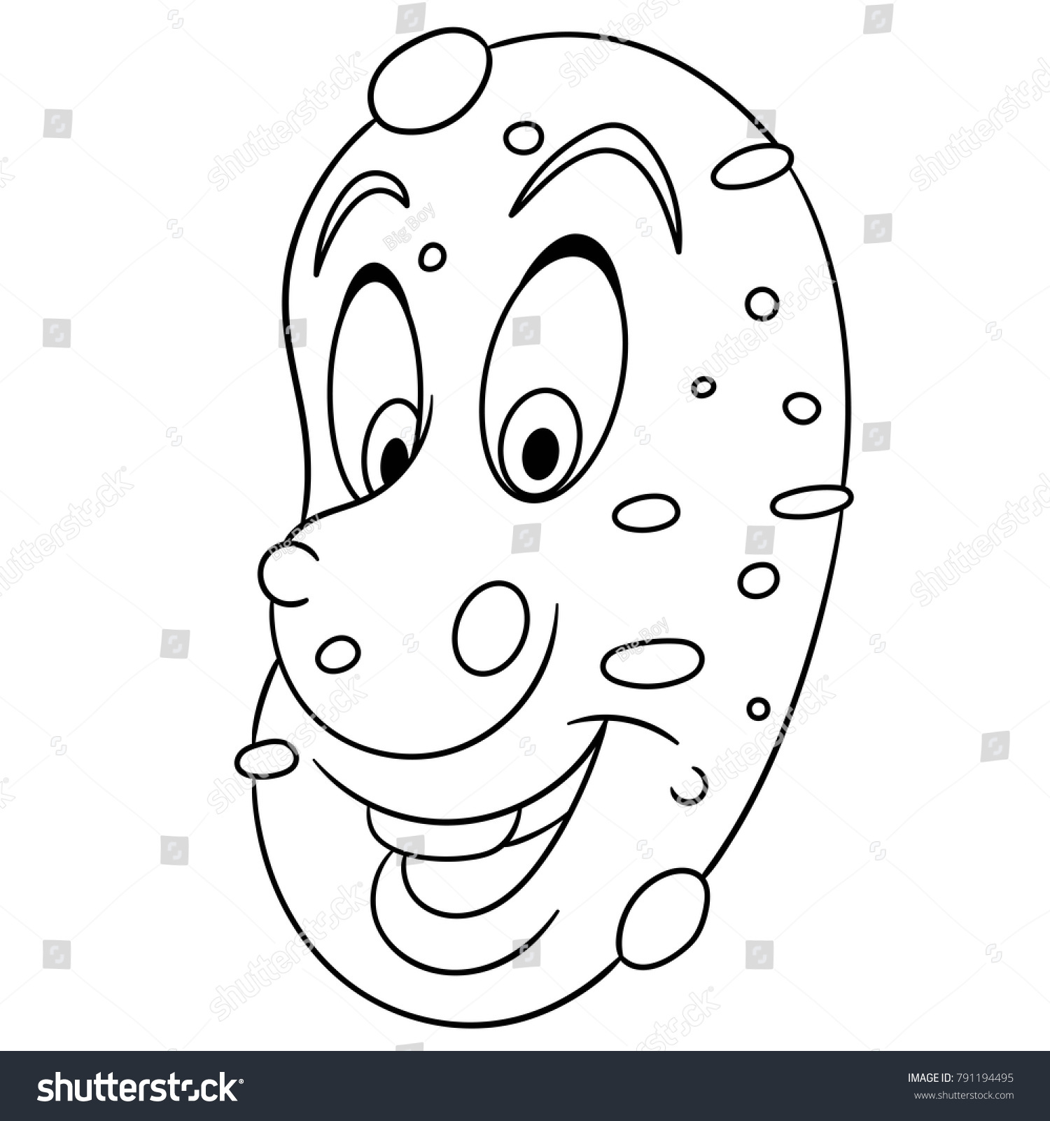 Coloring page coloring book cartoon potato stock vector royalty free