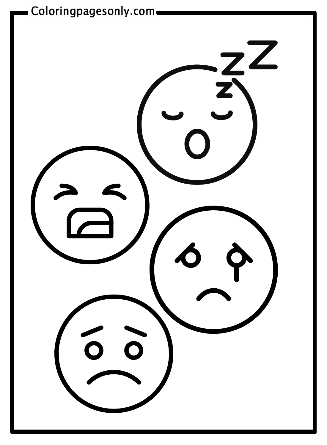 Emotions sheets coloring page