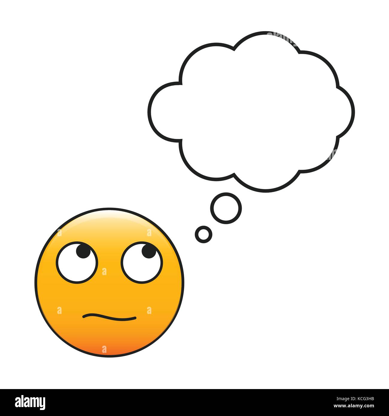 Thinking emoticon imãgen vectorial de stock