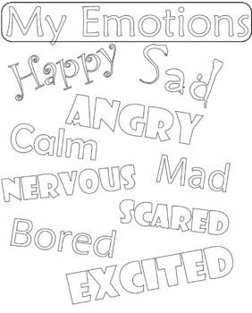 Emotions coloring page tpt