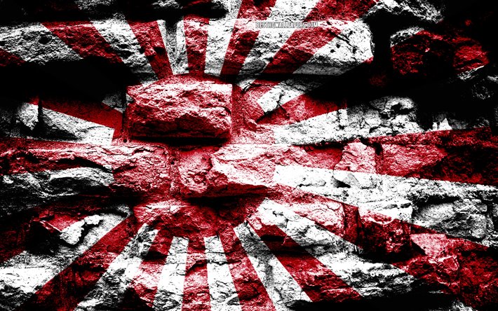 Download wallpapers empire of japan flag grunge brick texture flag of empire of japan flag on brick wall empire of japan flags of asian countries japan for desktop free pictures for desktop