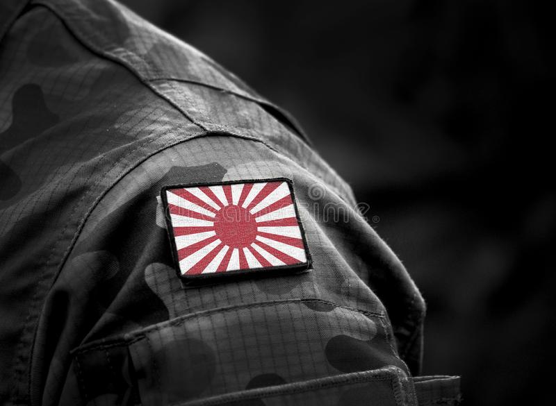 War flag of the imperial japanese army â on military uniform rising sun flag army soldiers history stock image