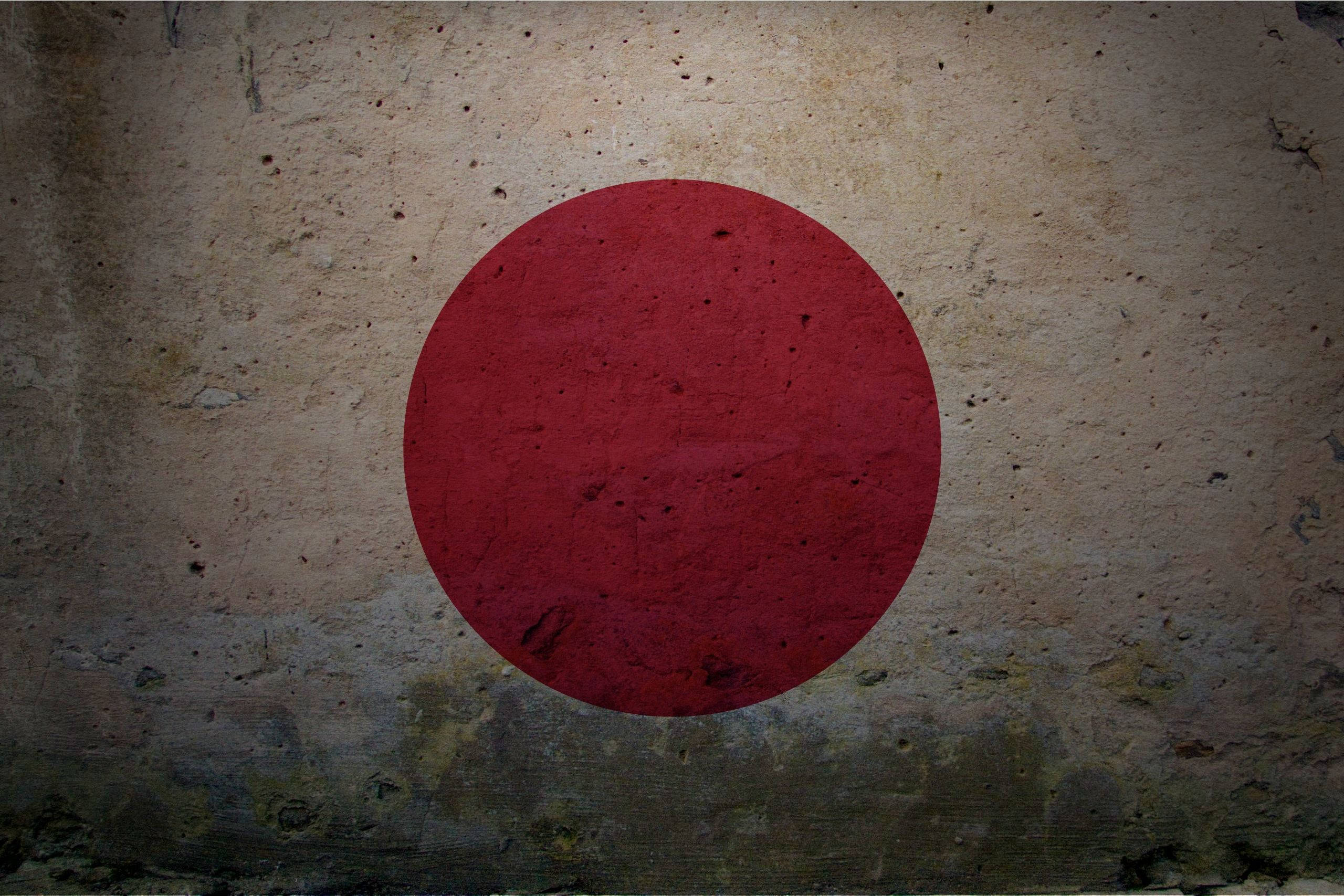 Download japan flag on an old wall wallpaper