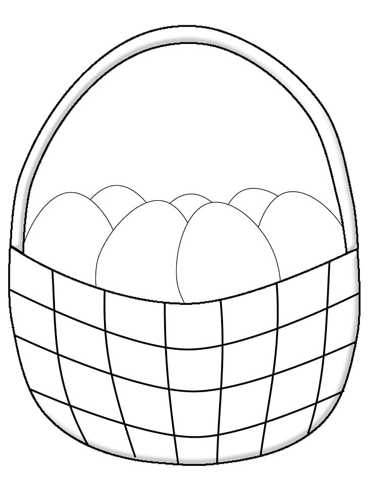 Empty easter basket coloring page
