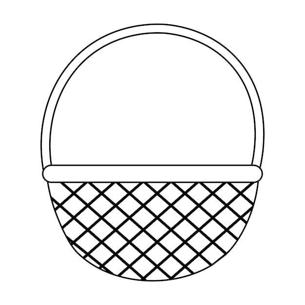 Premium vector basket coloring page