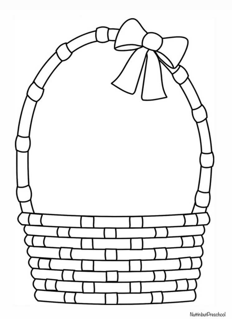 Easter basket coloring sheet or art pattern easter basket printable easter basket template empty easter baskets