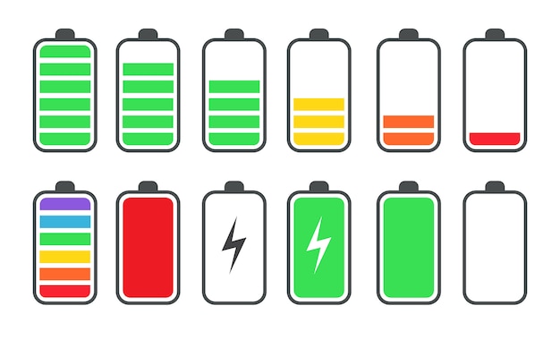 Battery emoji vectors illustrations for free download