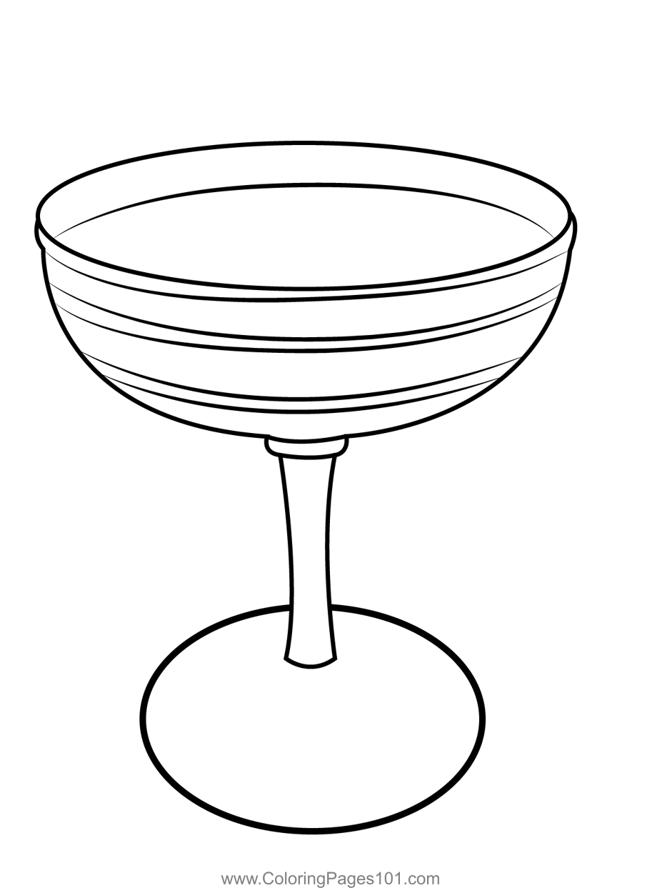 Empty glass coloring page for kids