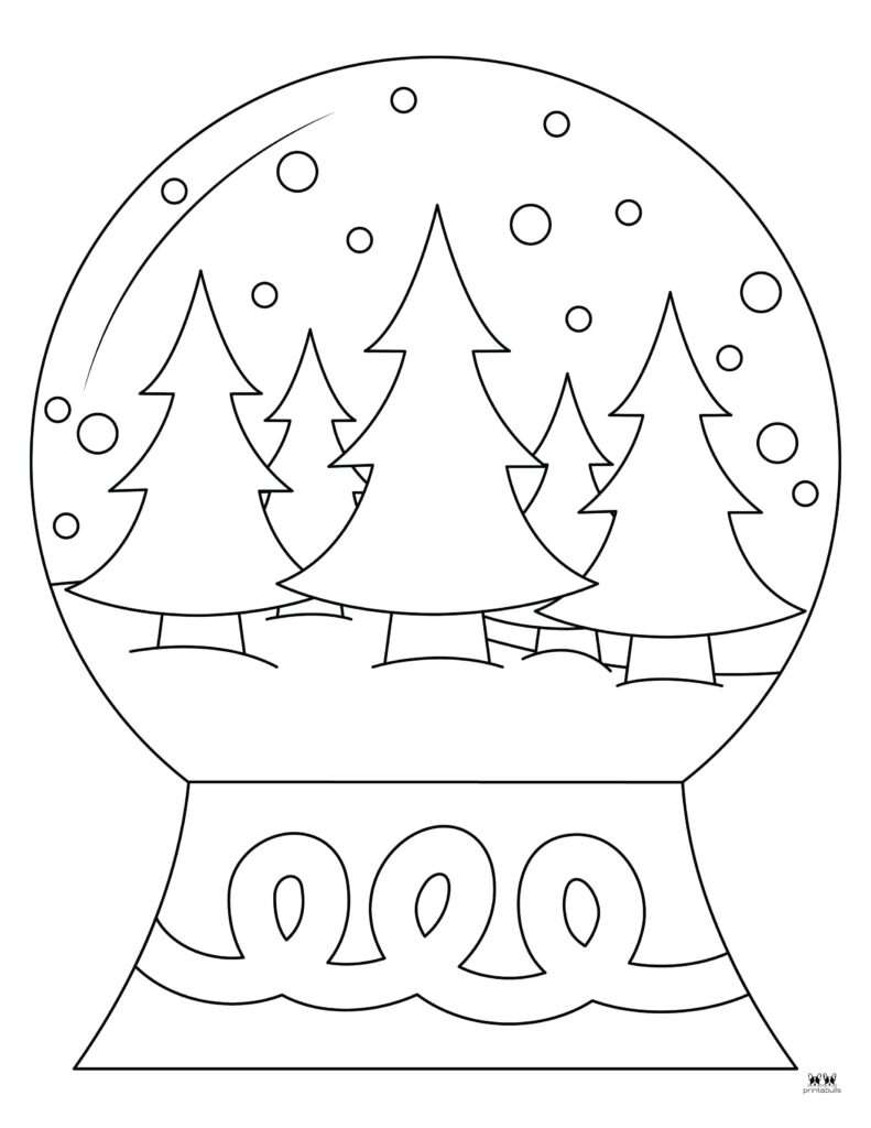 Snow globe coloring pages templates