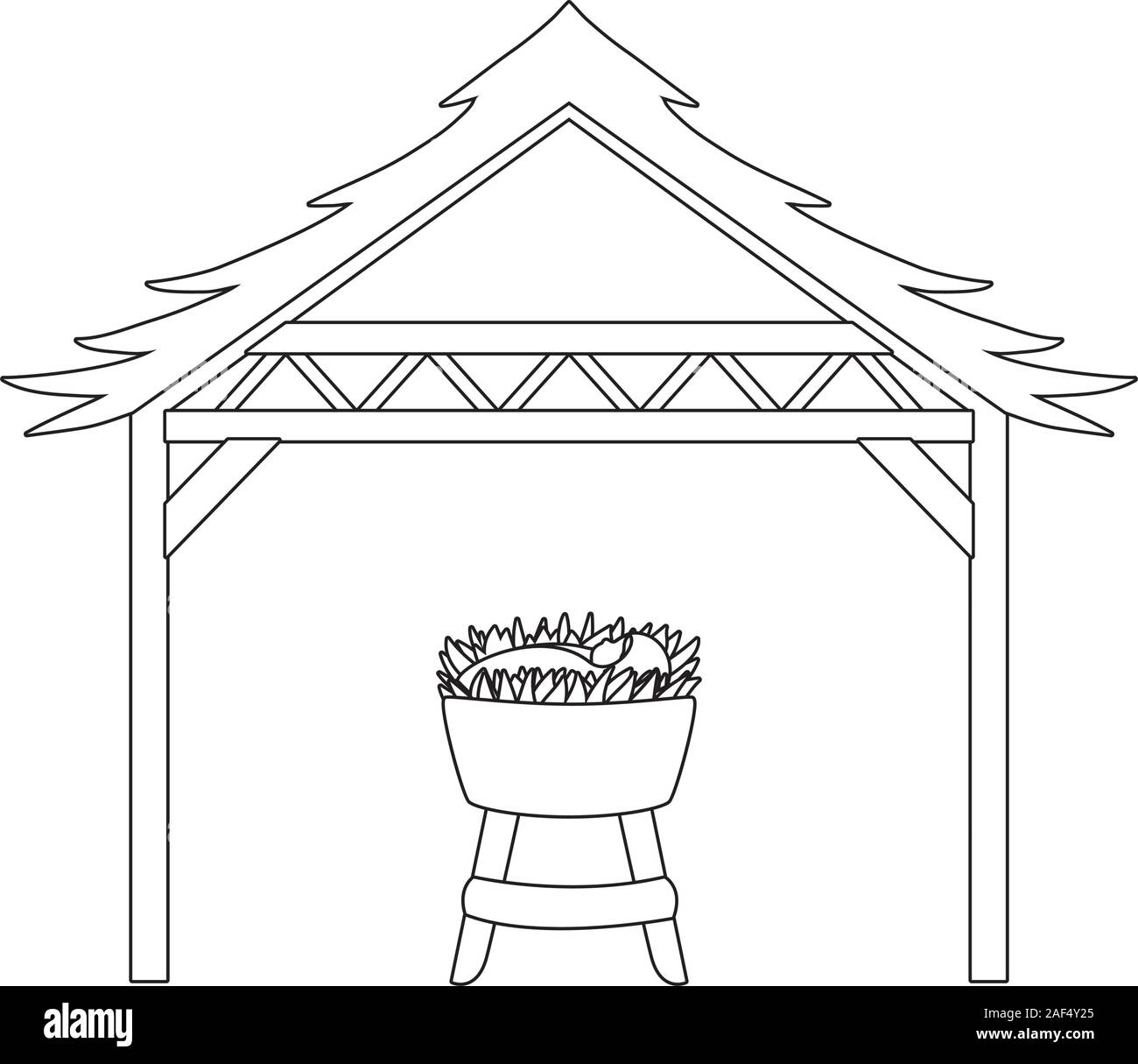 Straw hut vector black and white stock photos images