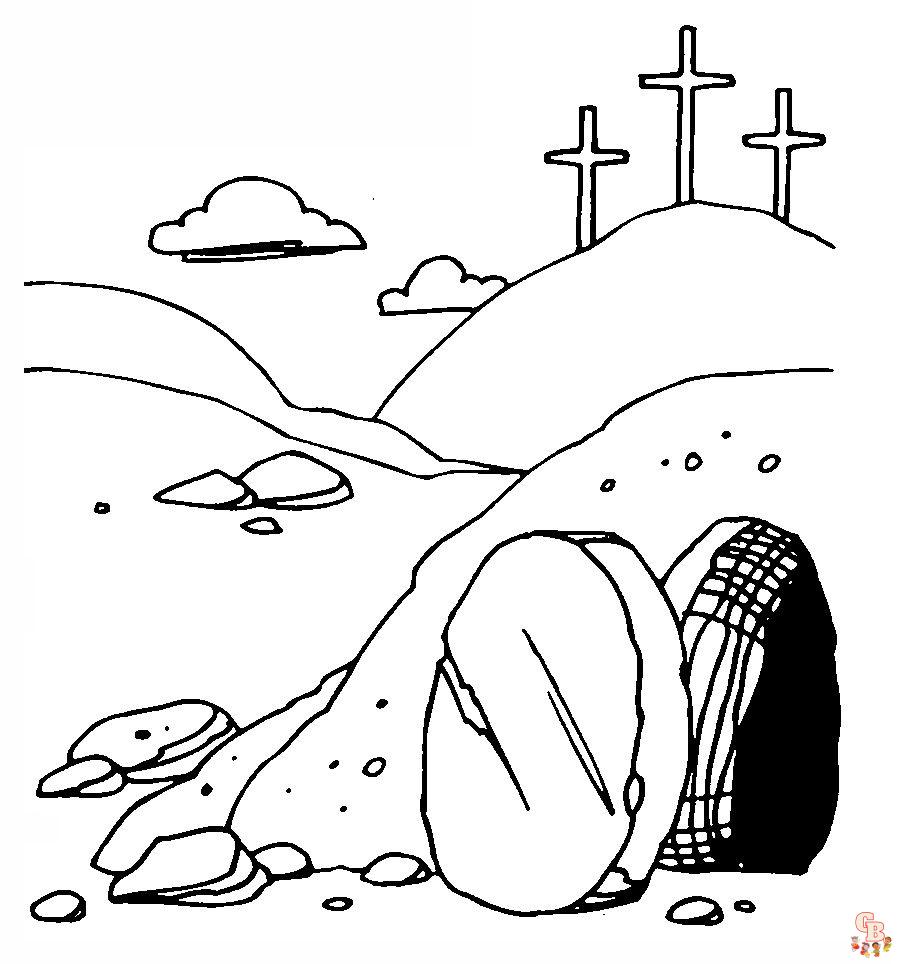 Free printable empty tomb coloring pages for kids