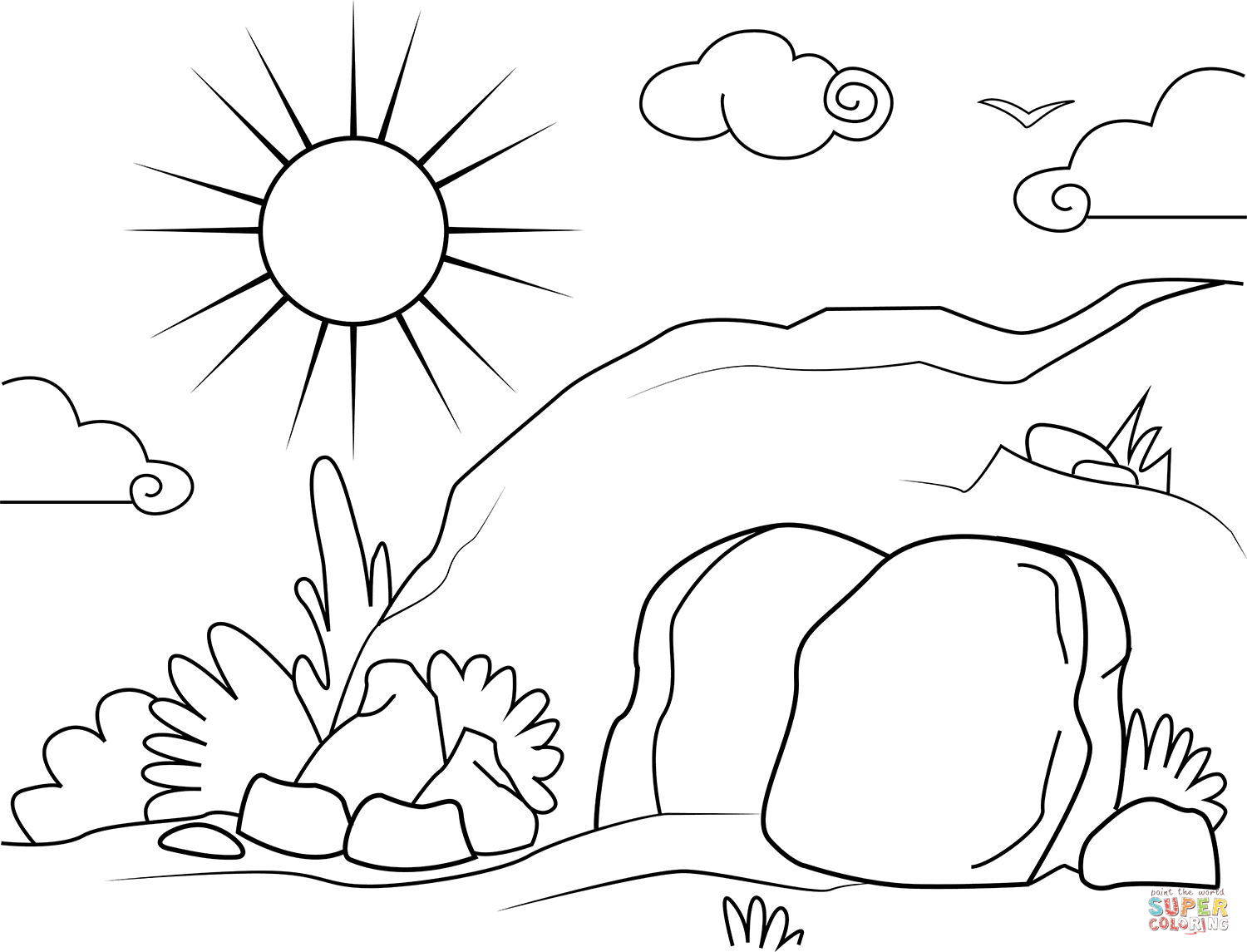 Empty tomb coloring page free printable coloring pages