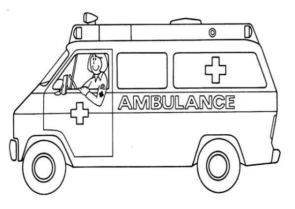 Free ambulance coloring pages printable pdf