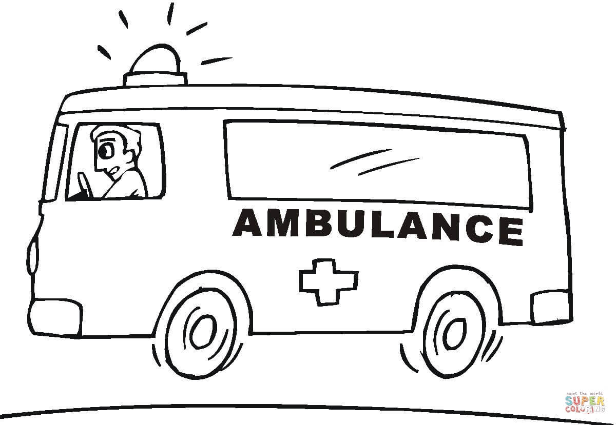 Ambulance coloring page free printable coloring pages